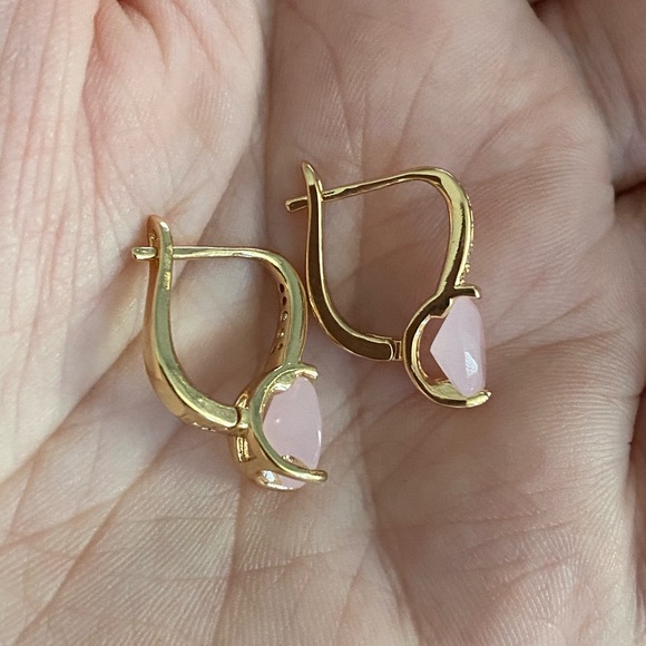 New Cat's Eye Opal Stone Water Drop Earrings - Picture 7 of 7